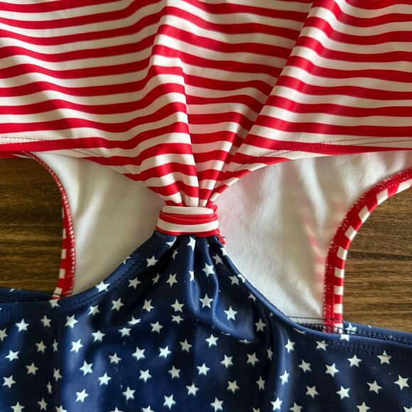 OshKosh Red White & Blue 4th of July Swimsuit Girls' 12 - Picture 5 of 11